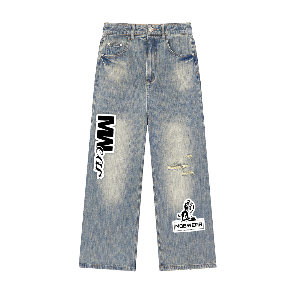 MWear Vintage Wash Distressed Denim Jeans