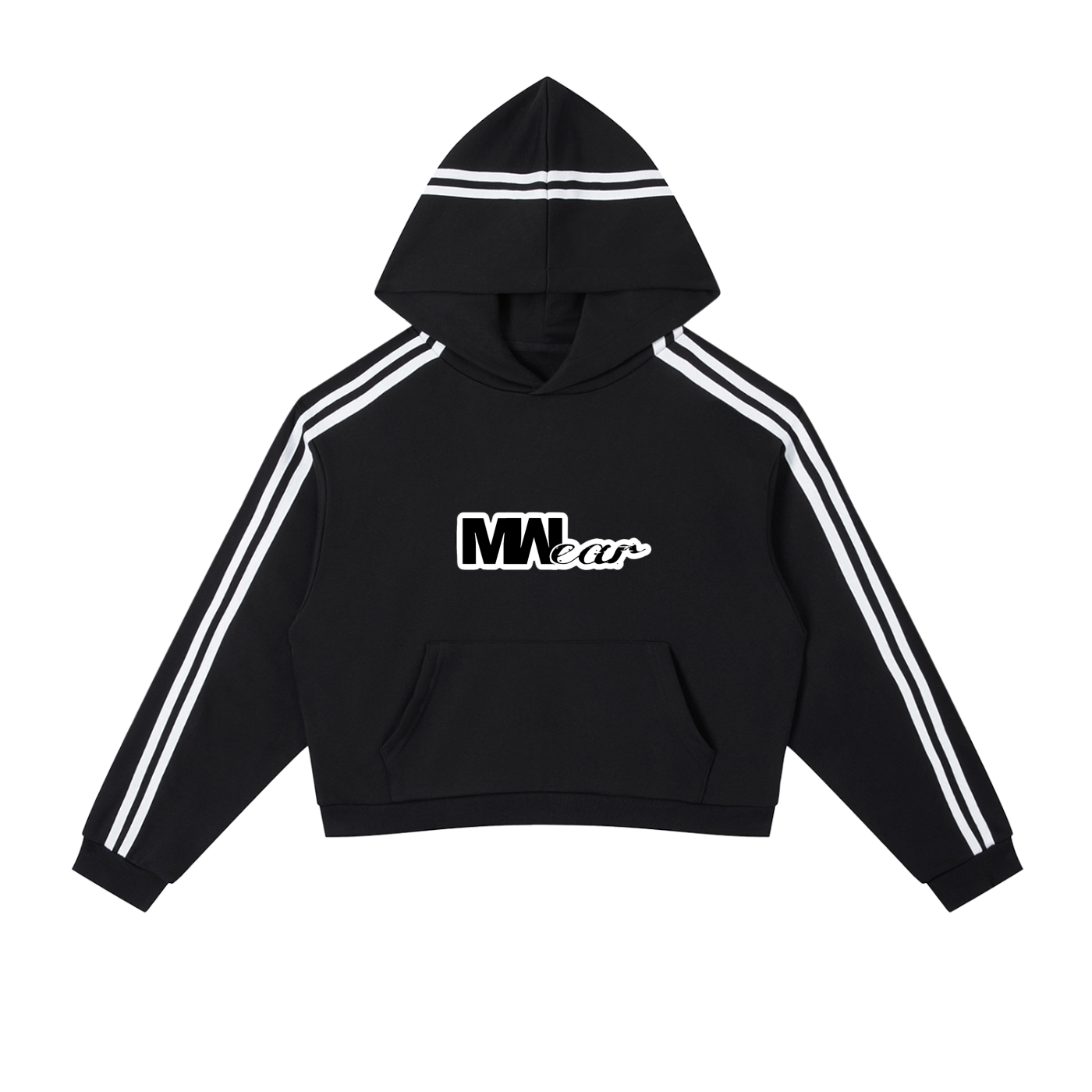 MWear Contrast Side Stripe Cropped Hoodie